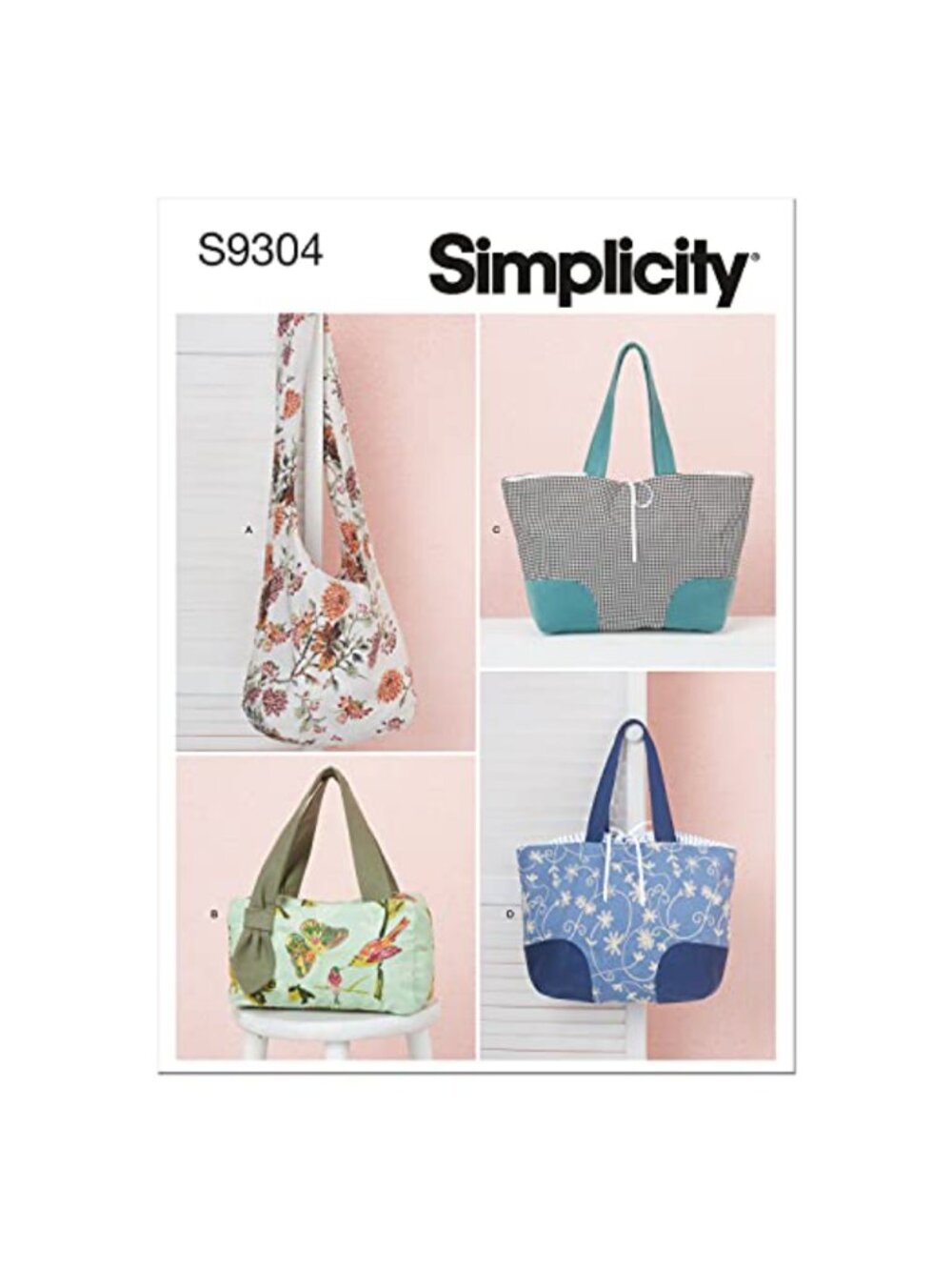 Simplicity Sewing Pattern Packet Hobo Handbag Tote Bag Templates